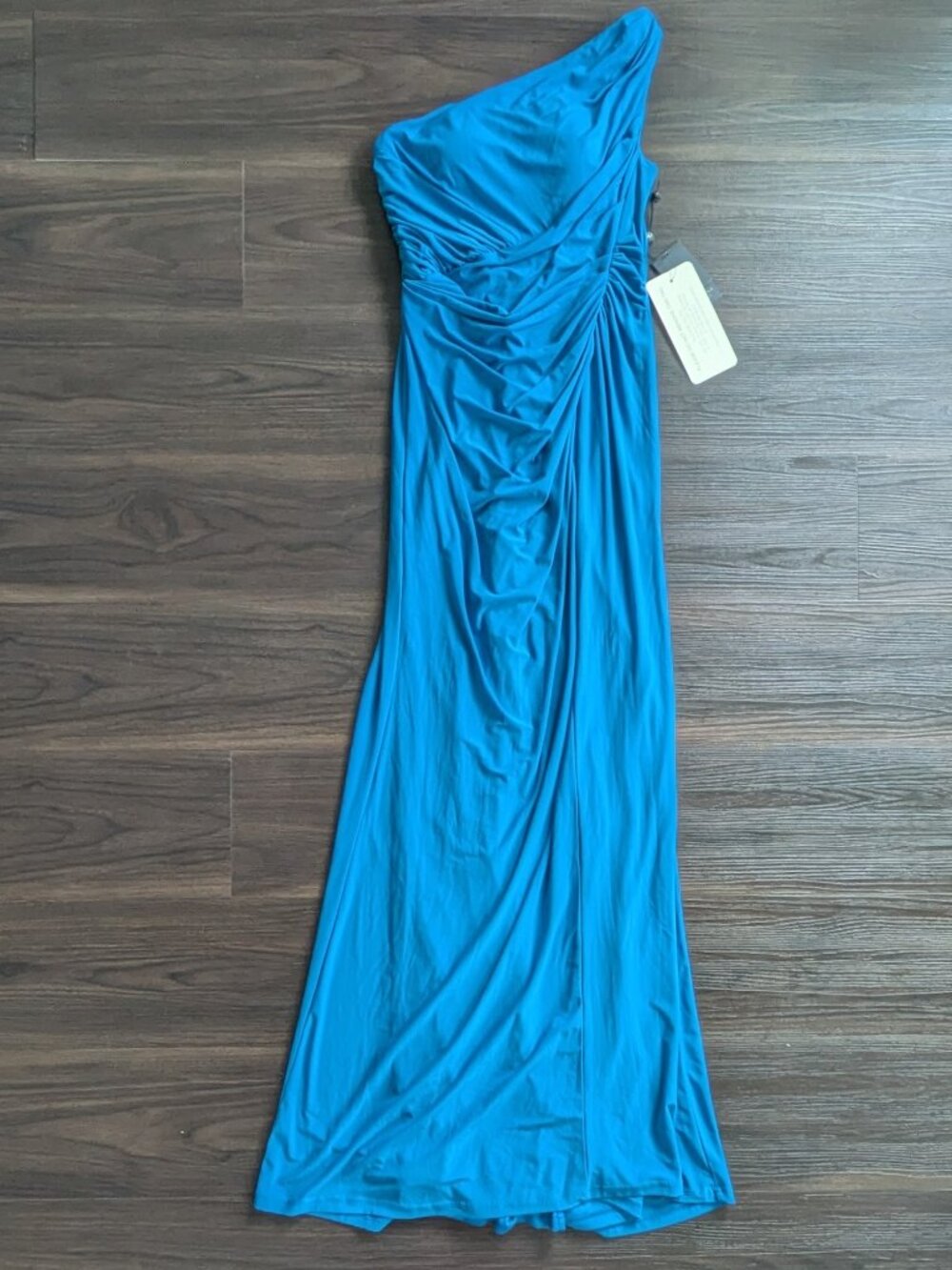 Adrianna Papell Blue Formal Maxi Dress Gown 6 Wedding Guest Cocktail Black Tie